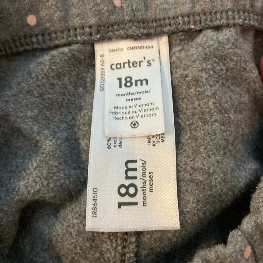 Carter Gray Polka Dot Kids Pants Size 18 Months
